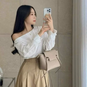 Set Váy Cotton Lạnh Mix Áo Sơmi Chéo Dày Bt95L - Nana House