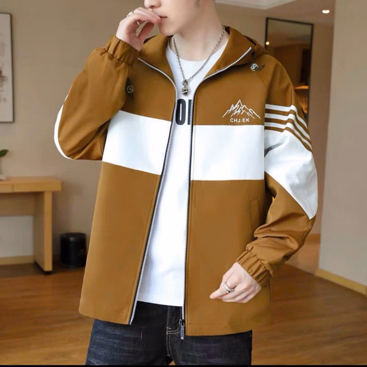 Áo Khoác Dù Nam Nữ 2 Lớp Form Rộng Thêu Hình Núi Đôi Màu Đẹp Unisex Ut39 - Golden Dream - Ảnh 2