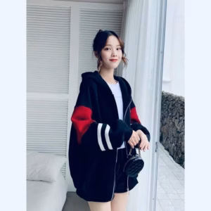 Áo Khoác Hoodie Nam Nữ Phối Khóa Kéo Thiết Kế Tat 2 Sọc Ngang Thêu Chữ G Có Nón -Htm Fashion