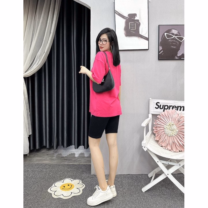 Sét Bộ Quần Legging Lửng + Mix Áo Phông Trơn Cotton Khô - Ảnh 4