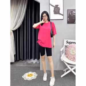 Sét Bộ Quần Legging Lửng + Mix Áo Phông Trơn Cotton Khô