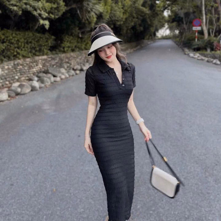 Đầm Thun Ren Tầng Xẻ Tà Bt900H- Nana House