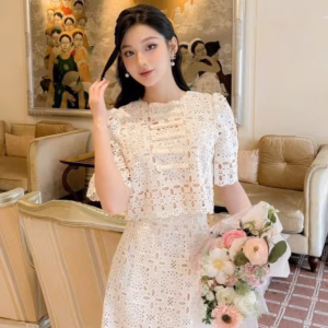 Set Đầm Váy Nữ Ren Tay Lỡ Thiết Kế Siêu Xinh Bh100G- Nana House