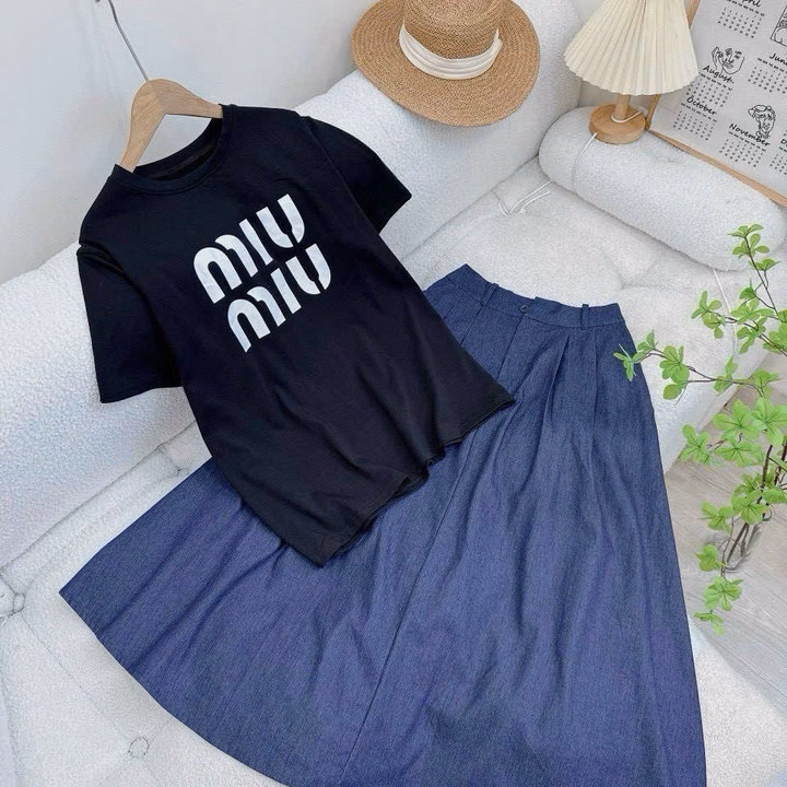 Set Áo Tăm Lạnh Form Rộng Thụng Mix Chân Váy Denim(Có Túi) Sh105R- Sam Store - Ảnh 4