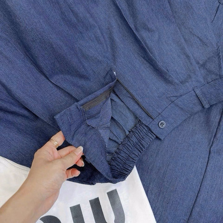 Set Áo Tăm Lạnh Form Rộng Thụng Mix Chân Váy Denim(Có Túi) Sh105R- Sam Store - Ảnh 7
