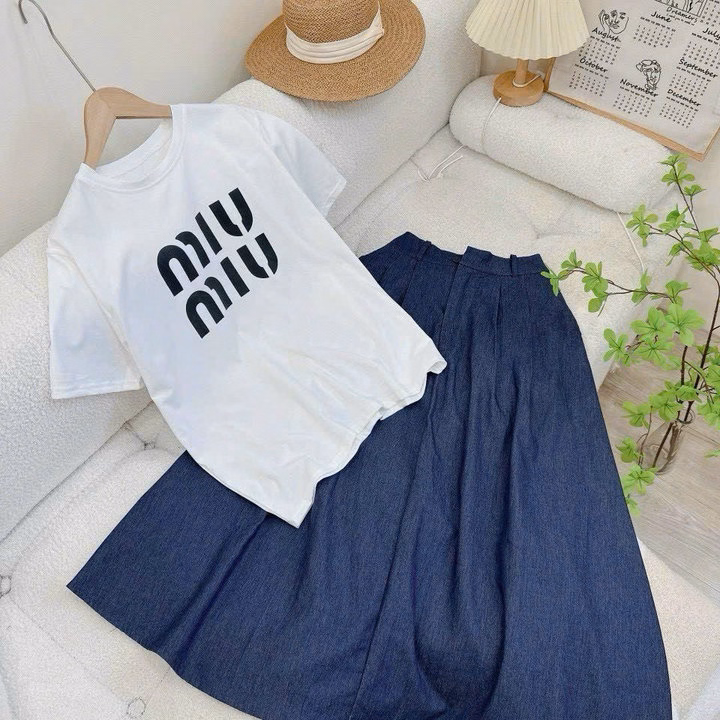 Set Áo Tăm Lạnh Form Rộng Thụng Mix Chân Váy Denim(Có Túi) Sh105R- Sam Store - Ảnh 5