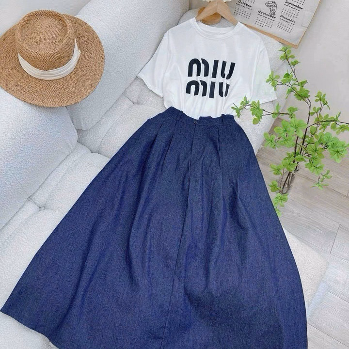 Set Áo Tăm Lạnh Form Rộng Thụng Mix Chân Váy Denim(Có Túi) Sh105R- Sam Store - Ảnh 3