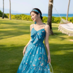 Đầm Maxi 2 Dây Kèm Băng Đô(Có Mút) Sh110G- Sam Store