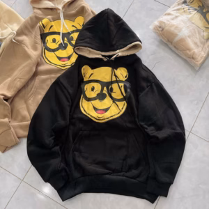 Áo Hoodie Nam Nữ Form Rộng In Gấu To Đeo Kính Chất Nỉ Mịn Dày Có Nón Tròng Đầu -Htm Fashion