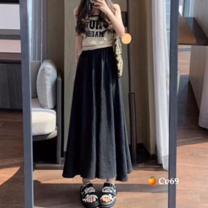 Chân Váy Dài Basic Xốp Nhăn - Lê Phương Boutique