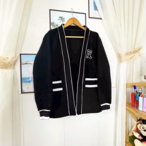 "Áo Choàng Cardigan Chất Nỉ Mềm Mịn Logo In Phản Quang-Sht159-Minh Hà House "