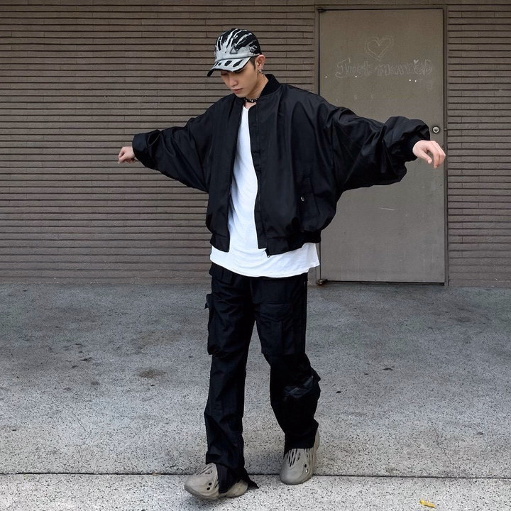 "Áo Bomber Dù Mero Cao Cấp Có Túi Trong Túi Có Nút Dây Kéo Nhôm Xịn Sò Basic Ulzzang - Sht161 - Minh Hà House " - Ảnh 2