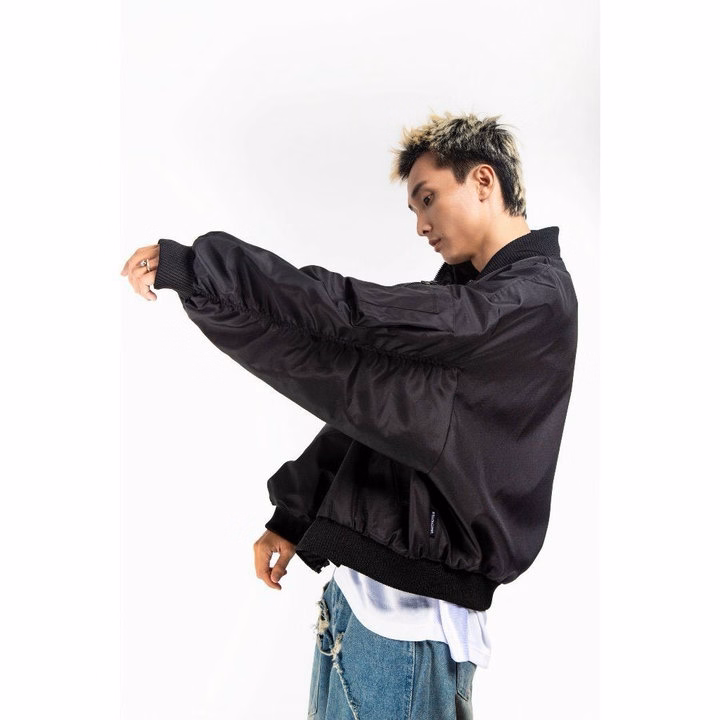 "Áo Bomber Dù Mero Cao Cấp Có Túi Trong Túi Có Nút Dây Kéo Nhôm Xịn Sò Basic Ulzzang - Sht161 - Minh Hà House " - Ảnh 3