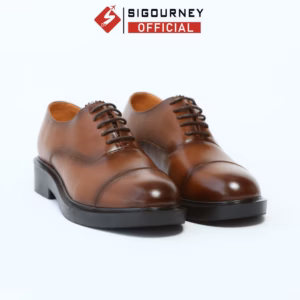 Giày Chunky Oxfords Da Bò Nappa Màu Nâu Patina Cực Đẹp Sig-43 Bảo Hành 18 Tháng - Sigourney