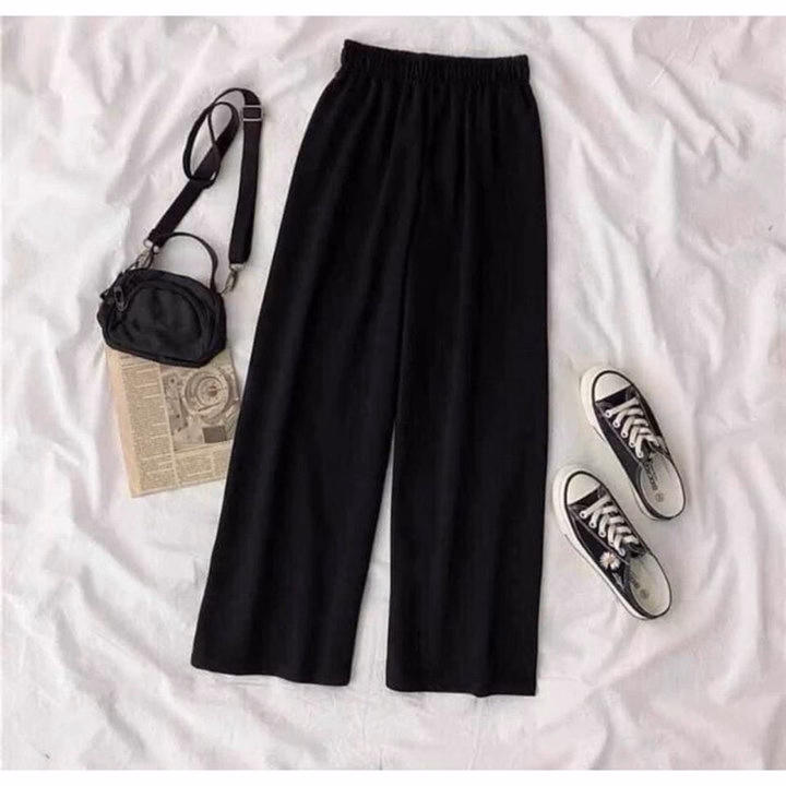 Quần Ống Rộng Chất Cát Hàn Dáng Dài Hack Dáng Cạp Cao Dễ Mix Đồ - Ảnh 2