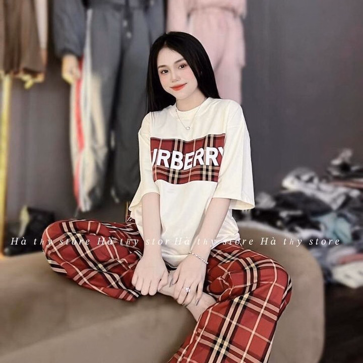 Set Bộ Thun Tăm Lạnh Burberry Phối Màu Bt80Y- Nana House - Ảnh 3