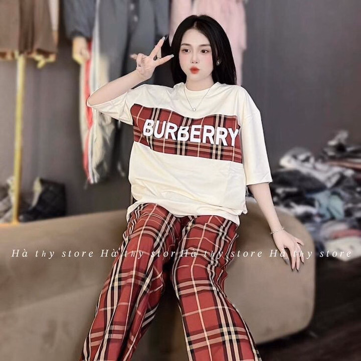 Set Bộ Thun Tăm Lạnh Burberry Phối Màu Bt80Y- Nana House - Ảnh 2