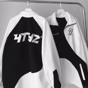 "Áo Khoác Hoodie 4Tyz Nỉ Bông Dày Dặn Phối Màu Đen Trắng Dây Rút Form Rộng Unisex - Sht160 - Minh Hà House "