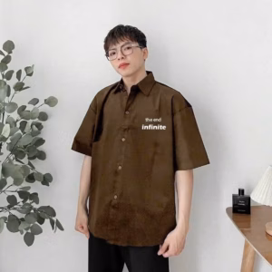 Áo Khoác Sơ Mi Nam Nữ Chất Da Lộn Form Rộng In Hình Người Chất Vải Sang Xịn -Htm Fashion