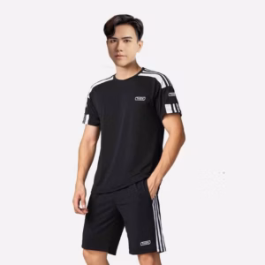 Bộ Quần Áo Nam Phối Sọc In Logo Thien Cổ Tròn Tay Ngắn Thể Thao Unisex Tu - Be Yourself