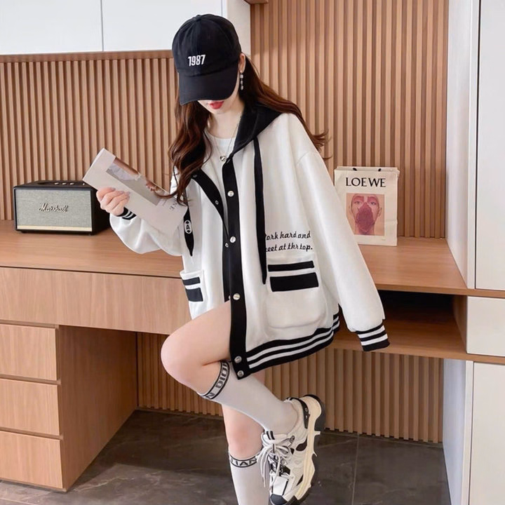 Áo Khoác Hoodie Nam Nữ Form Rộng Phối Nút Bấm Nón 2 Lớp Thêu Chữ Work Hard -Htm Fashion - Ảnh 2