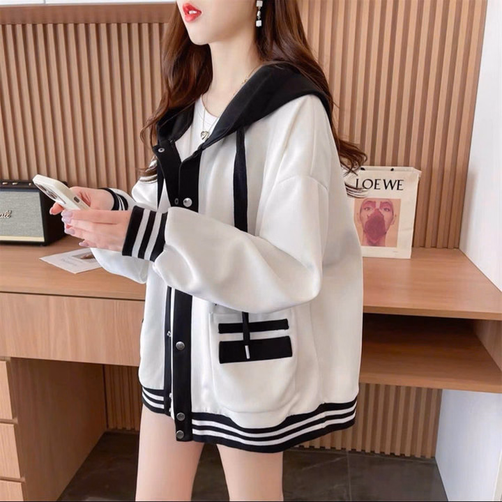 Áo Khoác Hoodie Nam Nữ Form Rộng Phối Nút Bấm Nón 2 Lớp Thêu Chữ Work Hard -Htm Fashion - Ảnh 6