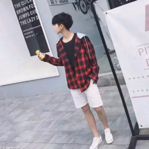 Áo Sơ Mi Nam Nữ Tay Dài Có Nón Chất Kate Sọc Caro Cá Tính Phong Cách -Htm Fashion