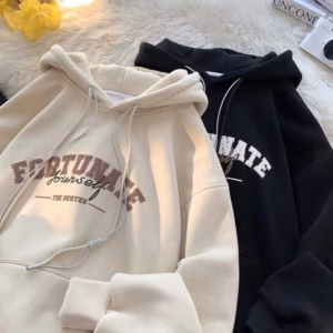 Áo Hoodiezip Mũ 2 Lớp Form Rộng Unisex Chữ Fortunate