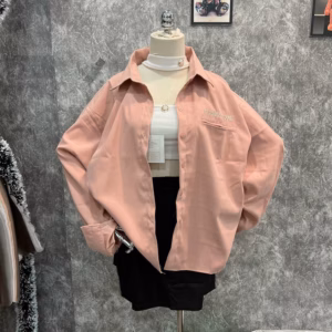 Áo Sơ Mi Nữ Tay Dài Cổ Bẻchất Vải Da Lộn Mịn Đẹp Logo Thêu Chữ Incredible -Htm Fashion