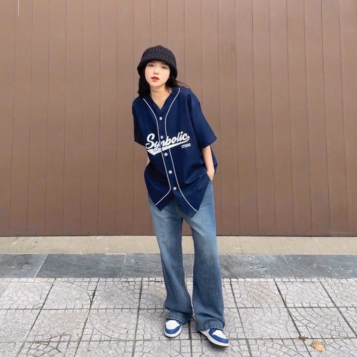 Áo Sơ Mi Unisex Nam Nữ Vải Kate Mịn Kiểu Bóng Chày Symbo Form Rộng Tp19 - Golden Dream - Ảnh 3