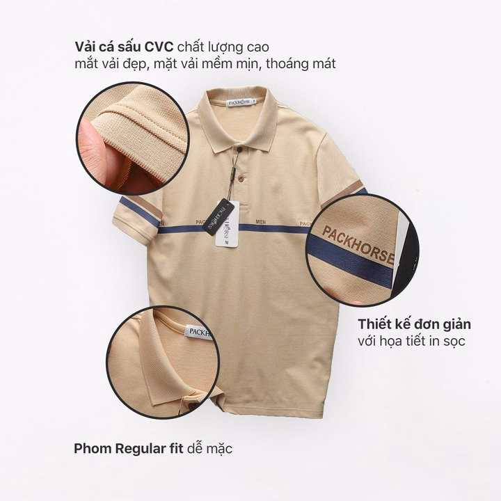 Áo Thun Cổ Bẻ Pk Men Vải Cá Sấu, Mắt Vải Đẹp, Mặt Vải Mềm Mịn, Thoáng Mát P240 - Lady'S Passion - Ảnh 3