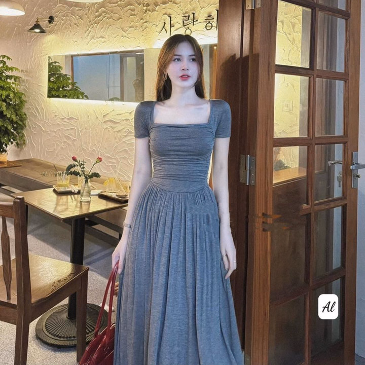 Đầm Maxi Thun Tăm Lạnh Cổ Vuông Bt700U- Sam Store - Ảnh 3