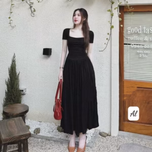 Đầm Maxi Thun Tăm Lạnh Cổ Vuông Bt700U- Sam Store