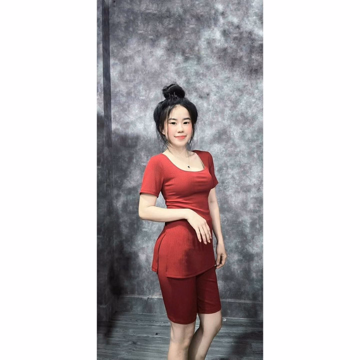 Set Bộ Tăm Lạnh Cổ Vuông Quần Ngố Thới Trang Dễ Thương Gk - Be Yourself - Ảnh 5