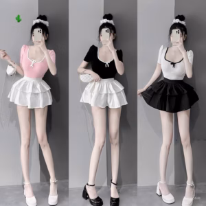 Set Viền Nơ Kèm Chân Váy 2 Tầng - Lê Phương Boutique