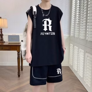 Bộ Đồ 3 Lỗ Chữ [R] Phối Viền Tập Gym Nam Mùa Hè Unisex - Be Yourself