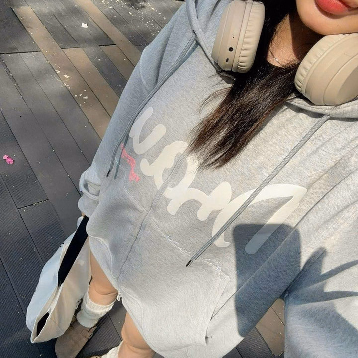 Áo Khoác Hoodie Zip Nam Nữ Có Nón Form Rộng In Chữ Draw Mẫu Mới -Htm Fashion - Ảnh 3