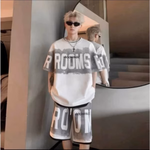 Bộ Thể Thao Nam Cổ Tròn Chất Tổ Ong Dáng Suôn In Chữ - Men’S Style