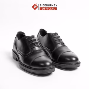 Giày Tây Nam Da Bò Nappa Dáng Oxfords Classic Màu Đen Sig-48 Bảo Hành 18 Tháng - Sigourney