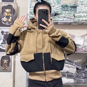 Áo Khoác Nữ Form Lửng Vải Nỉ Dêt Phối Nắp Túi Sọc Siêu Xinh Có Túi Trong Va55 - Phương Store