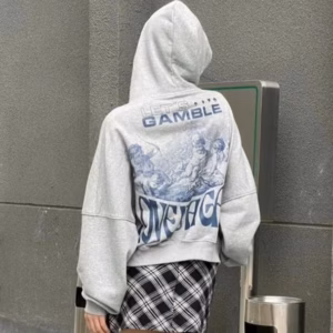 Áo Khoác Nỉ Nữ Croptop In Outset Studio Hình Người Sau Lưng -Htm Fashion