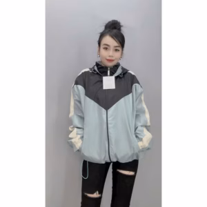 Áo Khoác Dù Nam Nữ 2 Lớp Có Nón Phối Khóa Kéo Phối 2 Màu Cá Tính -Htm Fashion