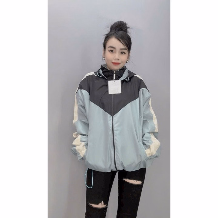 Áo Khoác Dù Nam Nữ 2 Lớp Có Nón Phối Khóa Kéo Phối 2 Màu Cá Tính -Htm Fashion