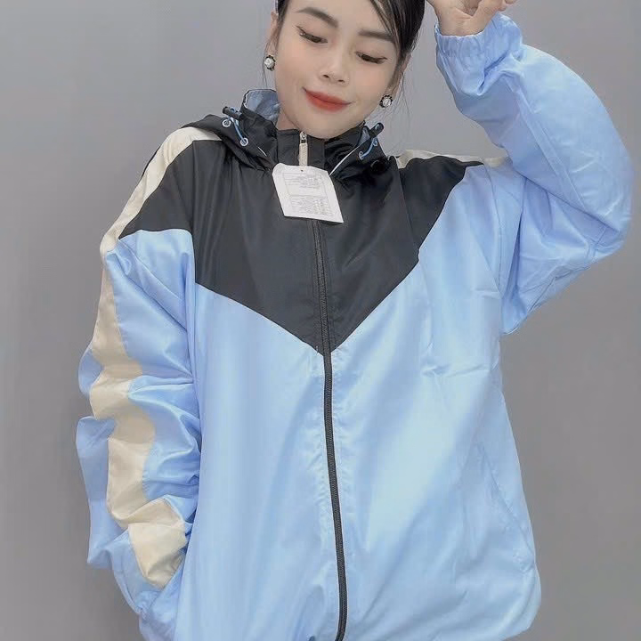 Áo Khoác Dù Nam Nữ 2 Lớp Có Nón Phối Khóa Kéo Phối 2 Màu Cá Tính -Htm Fashion - Ảnh 4