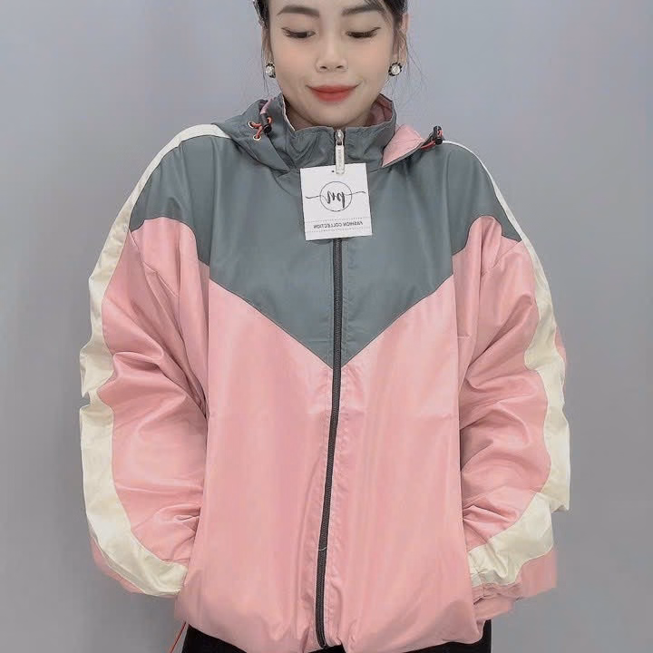 Áo Khoác Dù Nam Nữ 2 Lớp Có Nón Phối Khóa Kéo Phối 2 Màu Cá Tính -Htm Fashion - Ảnh 5