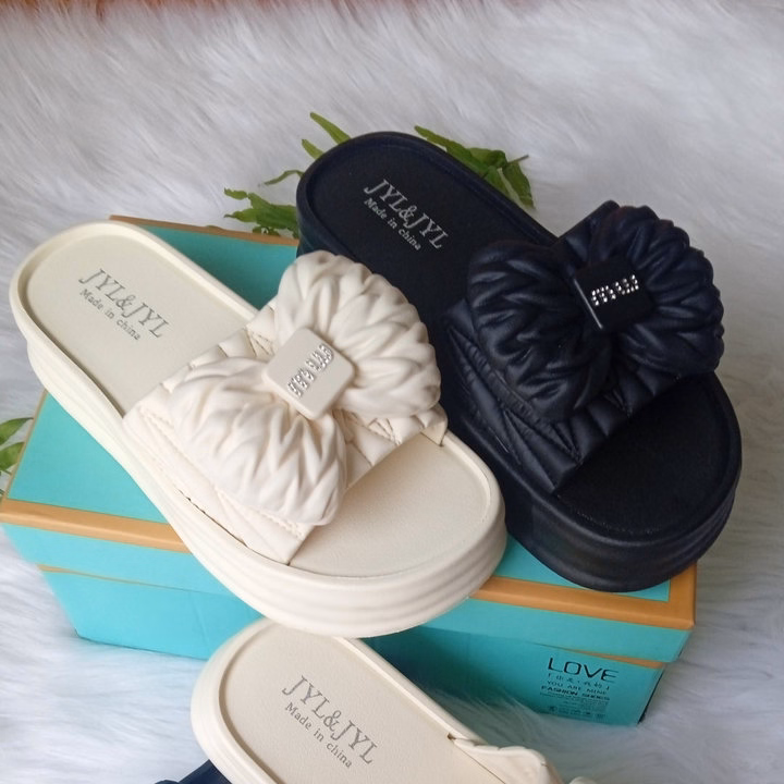 Dép Nữ Mumu Nơ Dễ Thương ,Đế Cao 5Cm, Siêu Êm, Lên Chân Sang Chảnh- Haanh - Ảnh 2