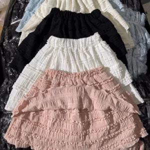 Chân Váy 2 Tầng Vải Len Gân - Lê Phương Boutique