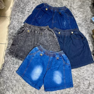 Quần Sort Jean Nữ Trơn Lưng Thun Dễ Mặc - Lê Phương Boutique