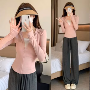 Áo Chống Nắng Nữ Dáng Ôm, Thiết Kế Thể Thao Chất Liệu Lụa Băng Mềm Mát - Chipxinhxk