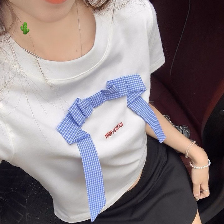 Áo Croptop Đính Nơ Chữ Thêu - Lê Phương Boutique - Ảnh 8